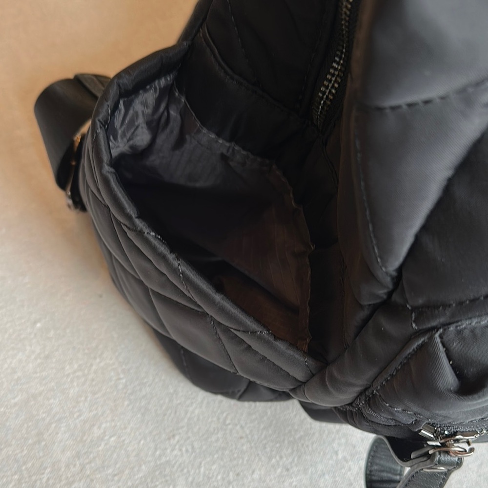 Quilted Black Backpack - image 7